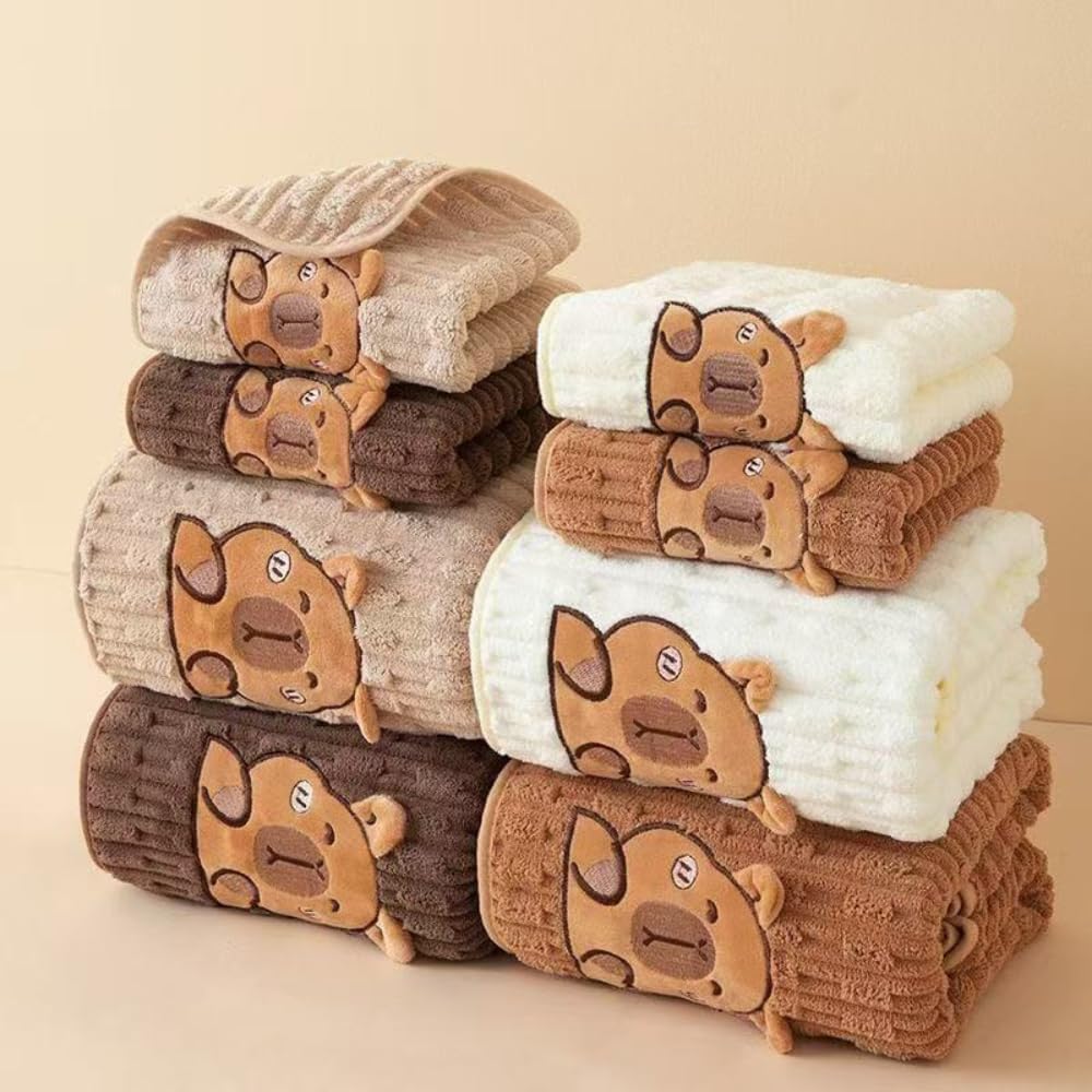Cute Capybara Bath Towel Set 275x55 Inches 2-Piece