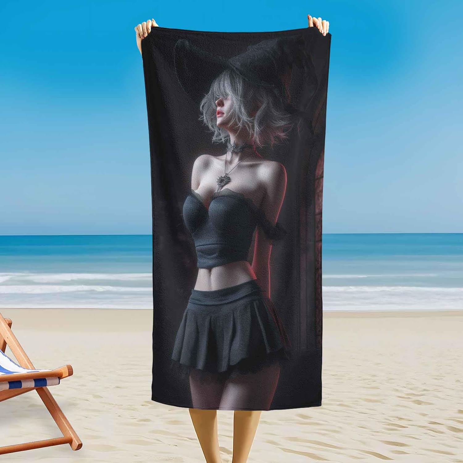 Magnetic Beach Towel for Women 75x30 Inches