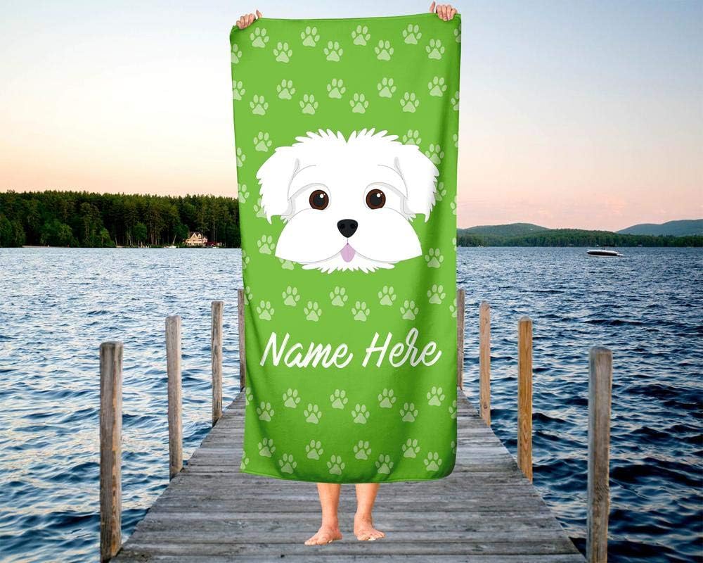 Personalized Corner Extra Large Pet Maltese Towel for Kids