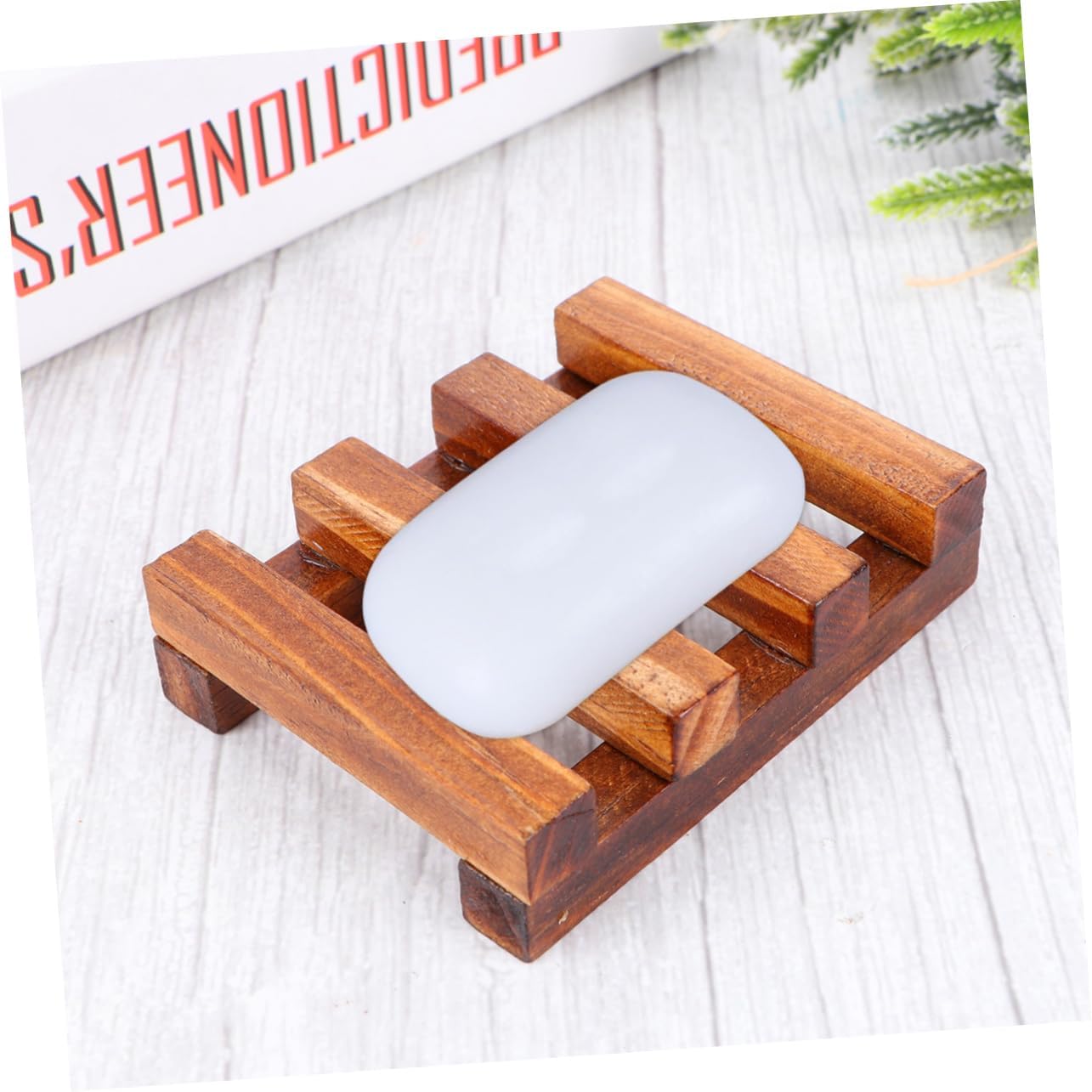 IMIKEYA Wooden Soap Dish for Bathroom Kitchen Shower