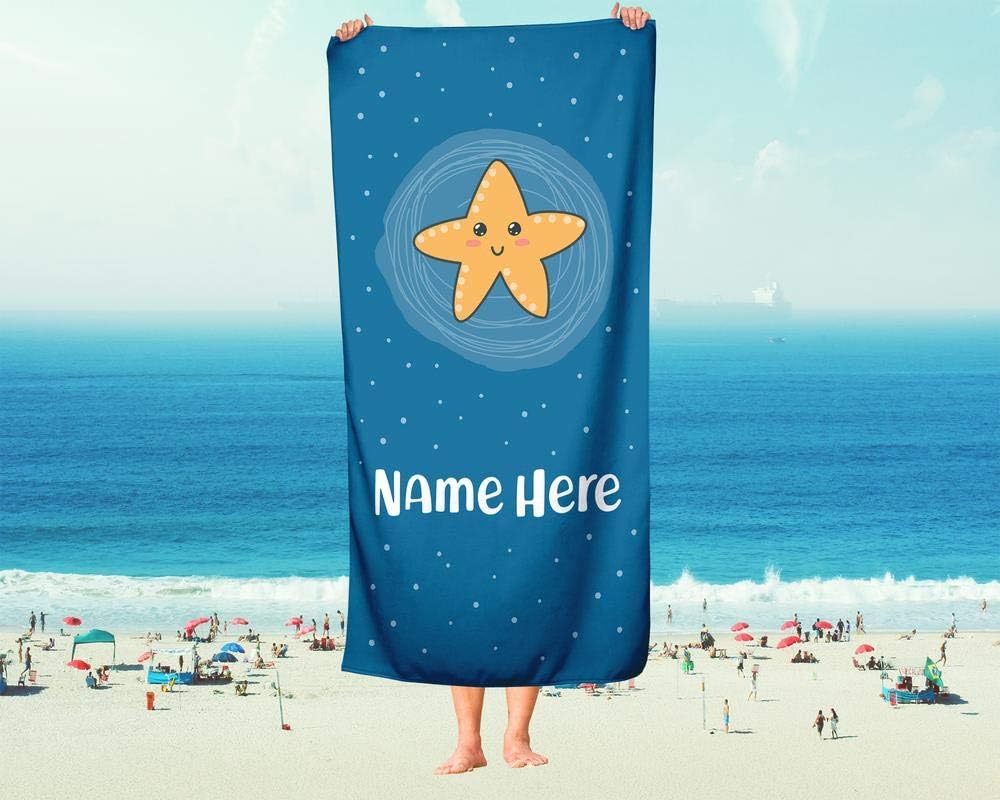 Extra Large Personalized Starfish Towel for Kids and Adults