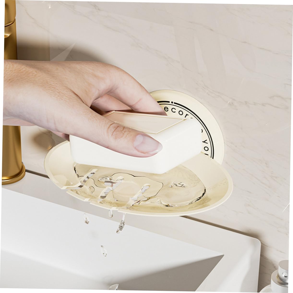 ABOOFAN Nail-Free Soap Holder Wall Mountable Drainage Pad