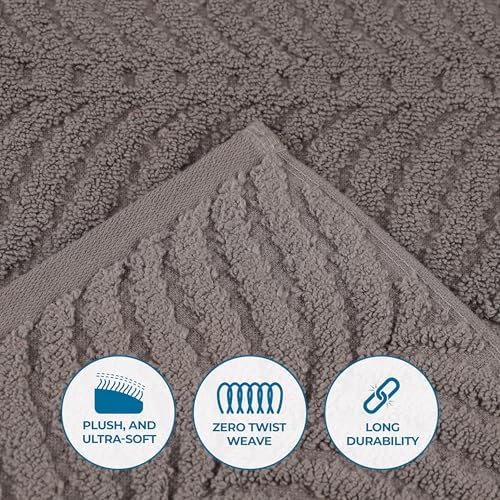 Superior Cotton Chevron 6-Piece Towel Set in Charcoal 1