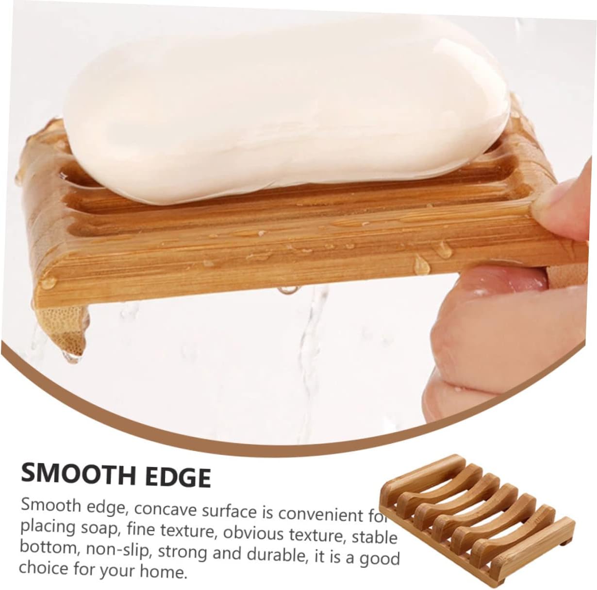 BUGUUYO 2pcs Bamboo Soap Dish Draining Holder