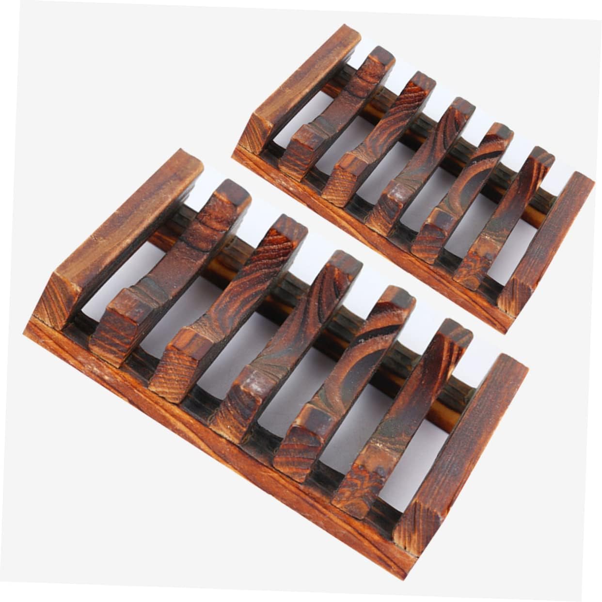 Zerodeko Wood Soap Dish Drain Soap Rack for Bathroom