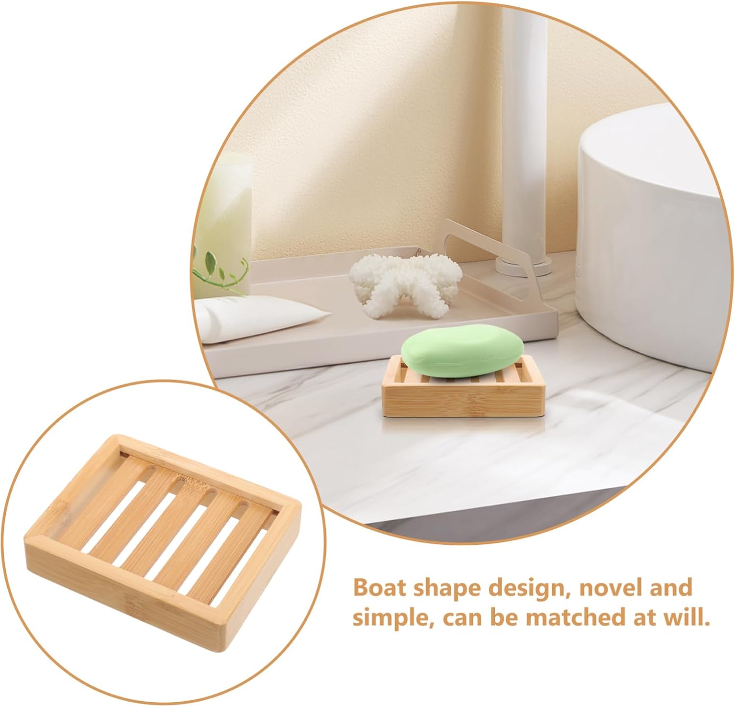 Luxshiny Compact Boat-Shaped Soap Holder for Bathroom and Kitchen
