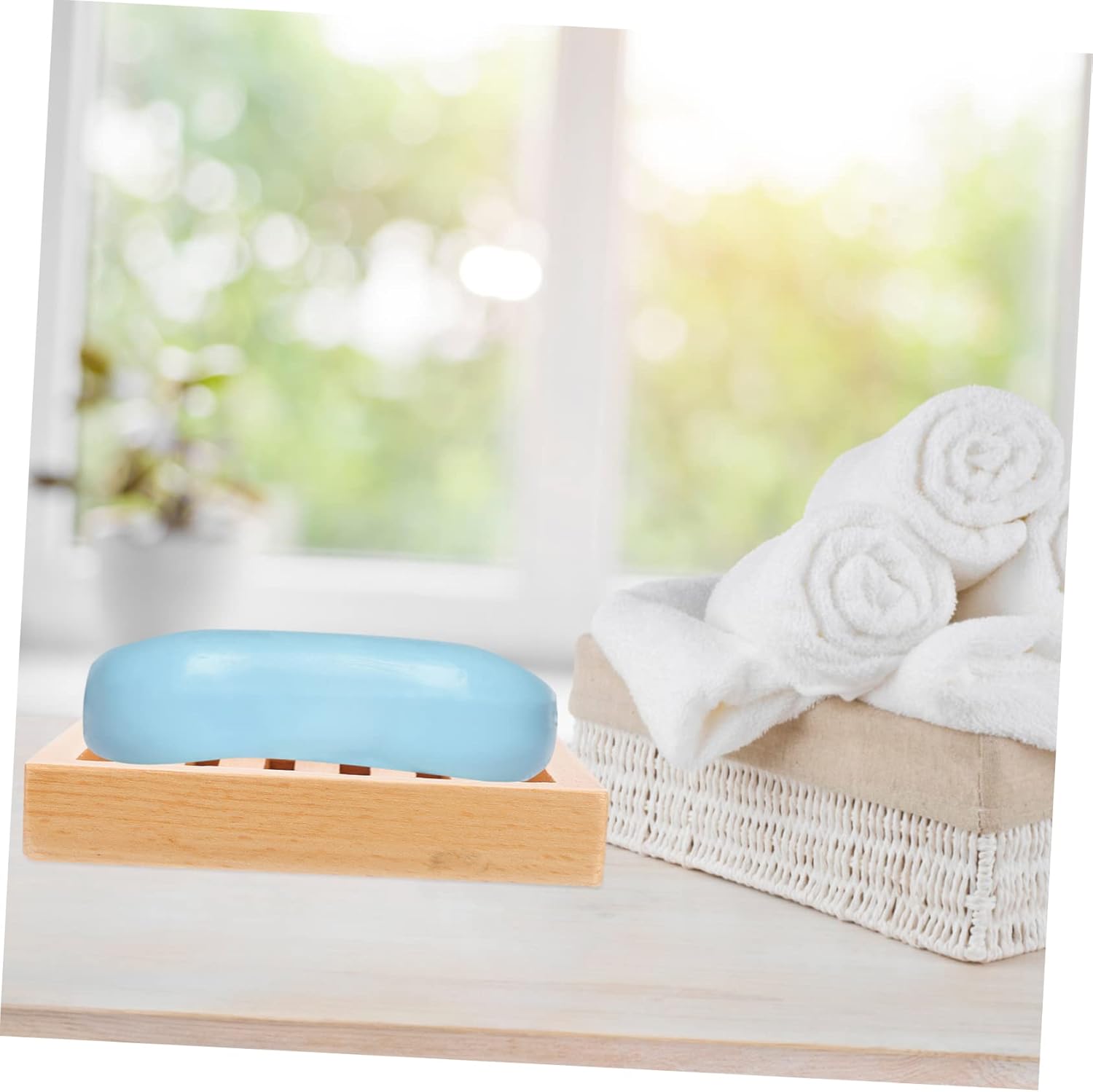 FONDOTIN Wooden Soap Dish Beech Holder Drainage