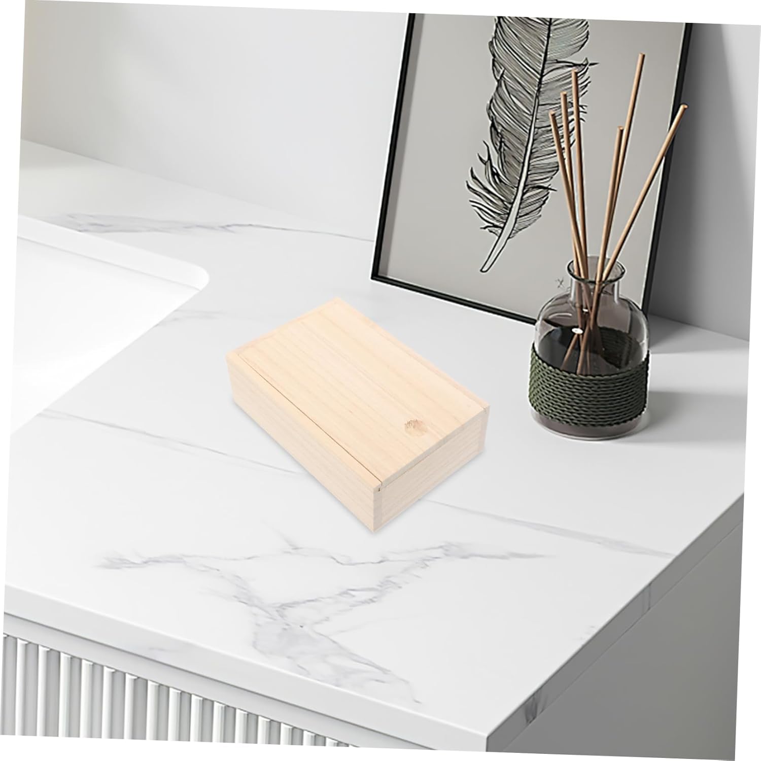 ABOOFAN Paulownia Wood Soap Dish with Pull Out Lid