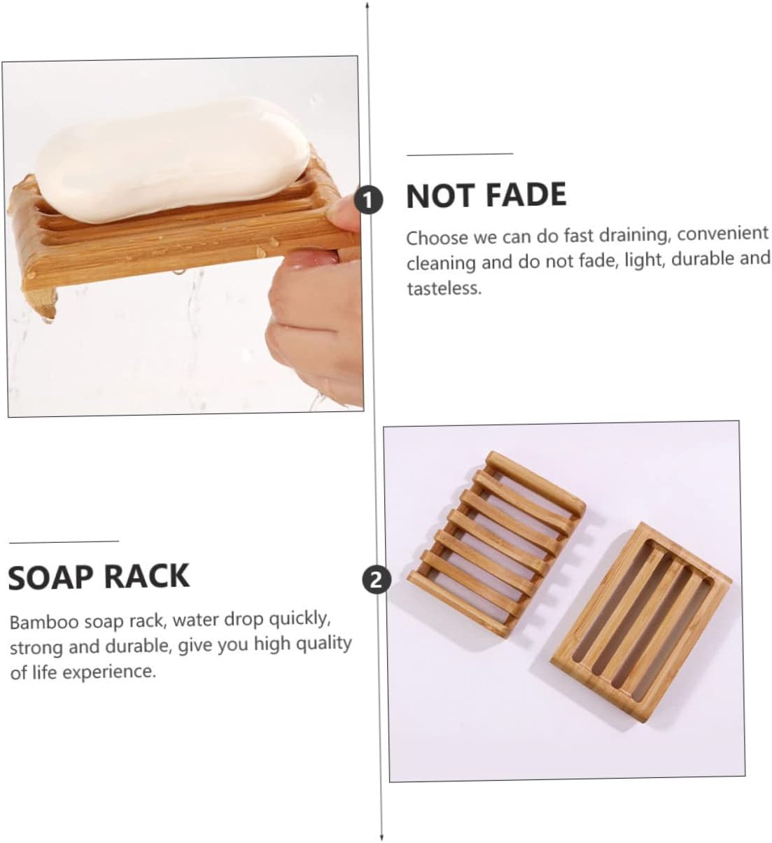 CATIEBYE 2pcs Sturdy Soap Dish Holder with Drainage for Bathroom and Kitchen