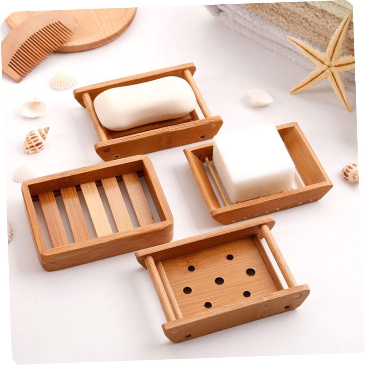 DECHOUS Wooden Soap Tray for Bathroom Drainage