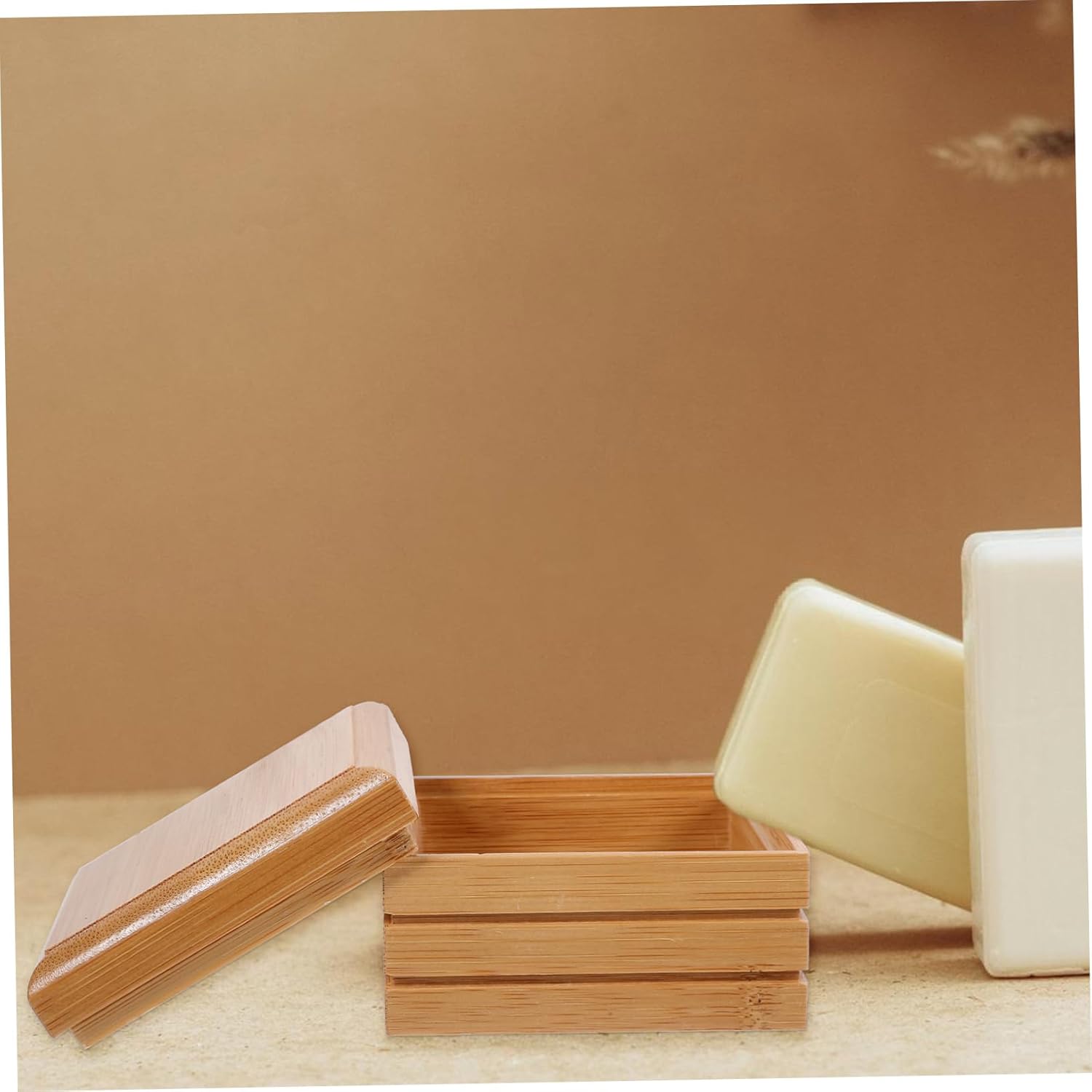 Wooden Soap Dish Sturdy Draining Holder for Kitchen Bathroom