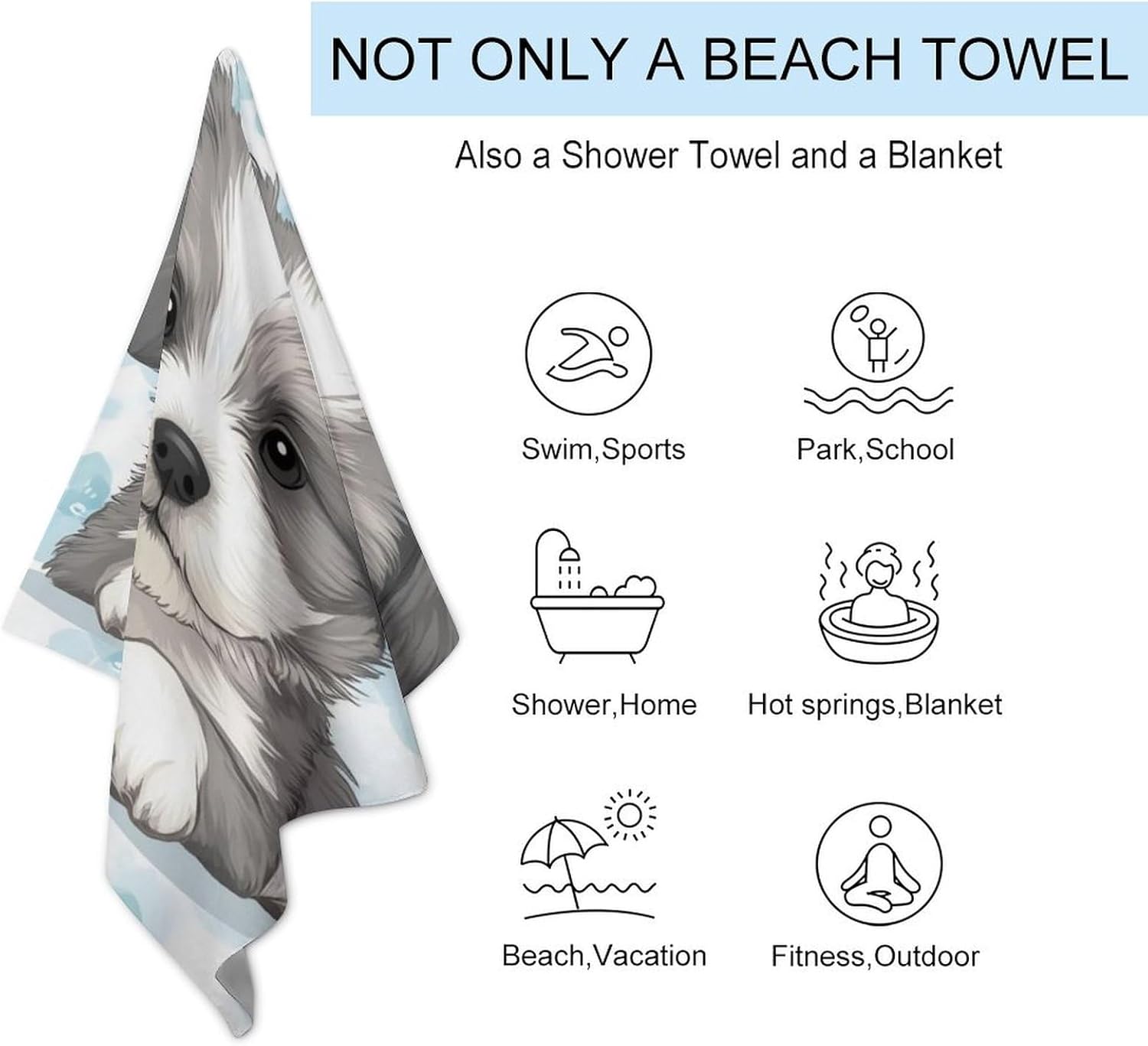 4SEE Quick Dry Oversize Bath Towel for Dogs