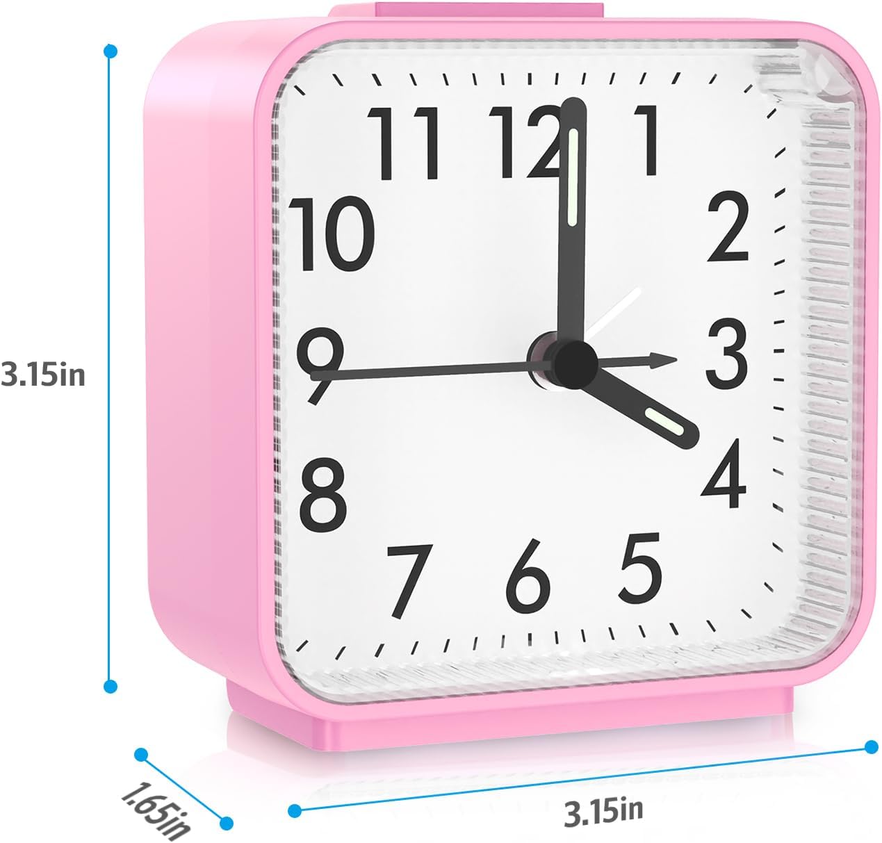 AMIR Silent Analog Alarm Clock with Snooze and Light