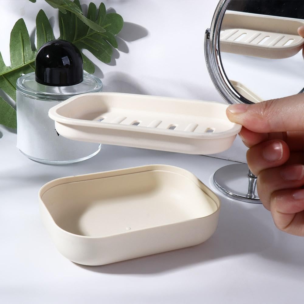 Portable Double Layer Soap Dish with Slots - PP Material