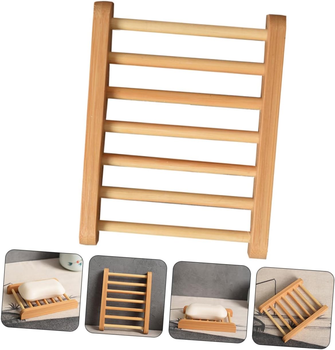Hemobllo Wooden Soap Holder Natural Design