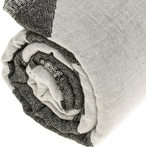Bersuse Turkish Towel Set of 3 - 37x70 Inches Black