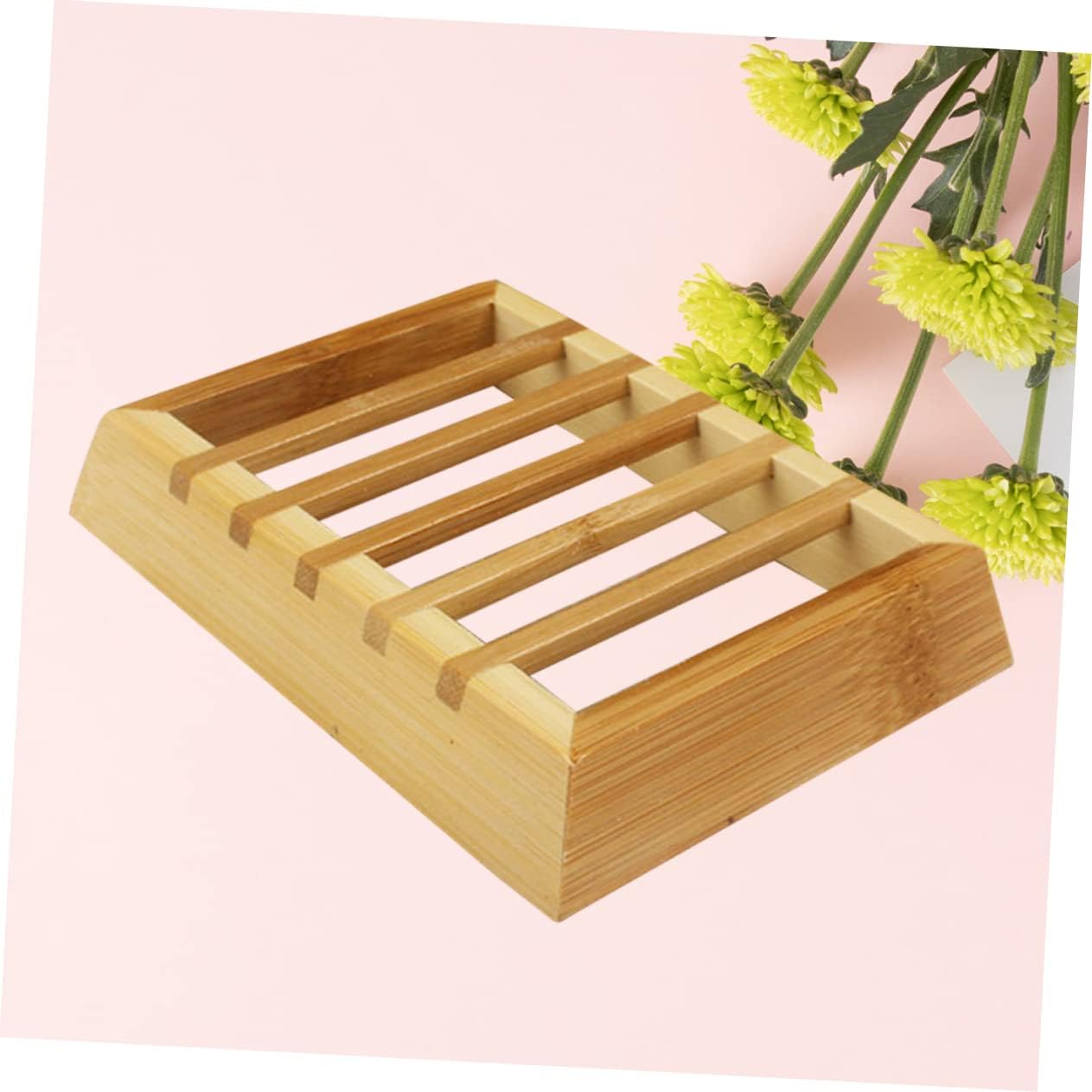 Alipis Natural Bamboo Soap Dish Storage Rack