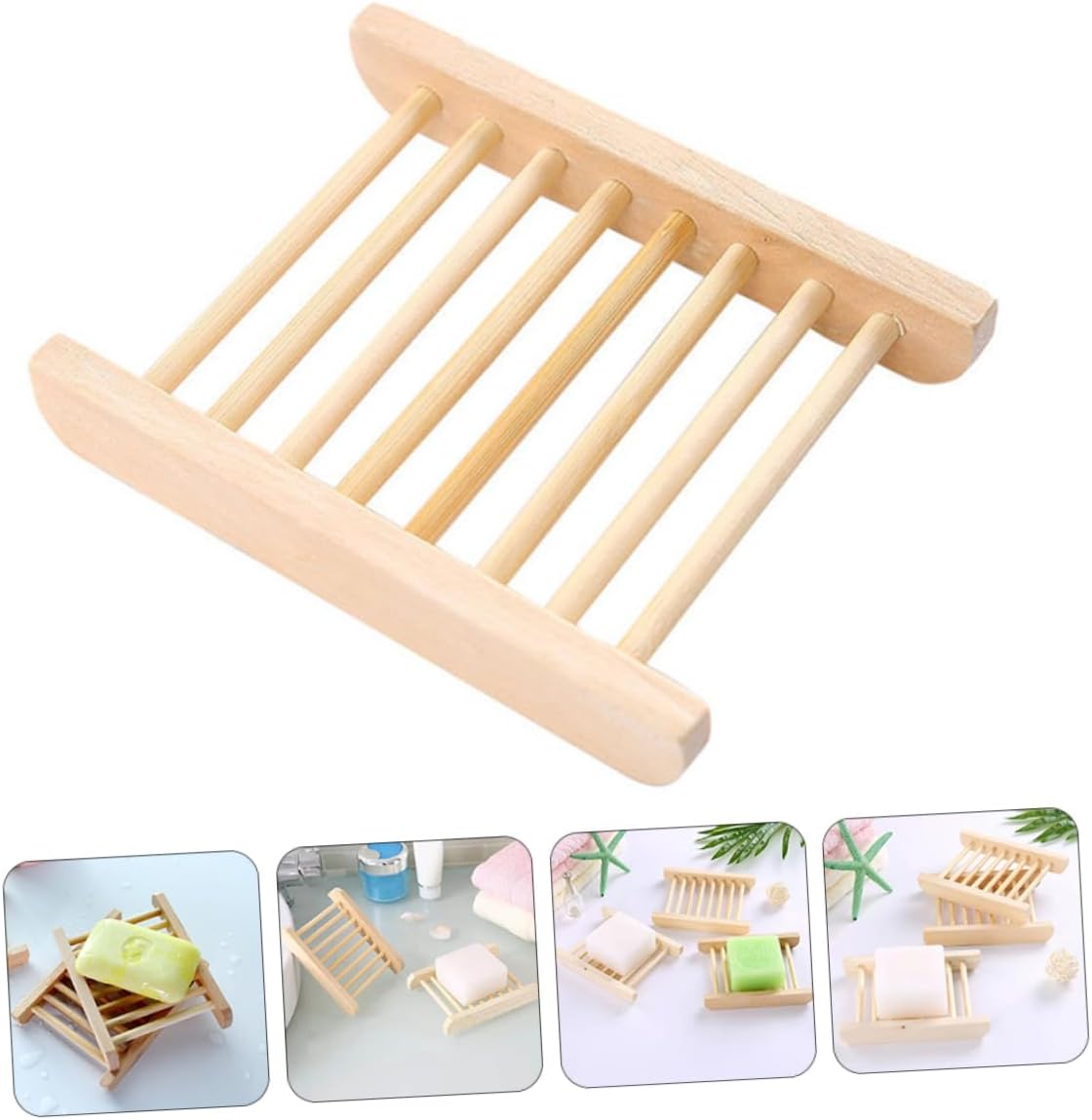 PRETYZOOM Wooden Soap Dish for Kitchen and Bathroom 1