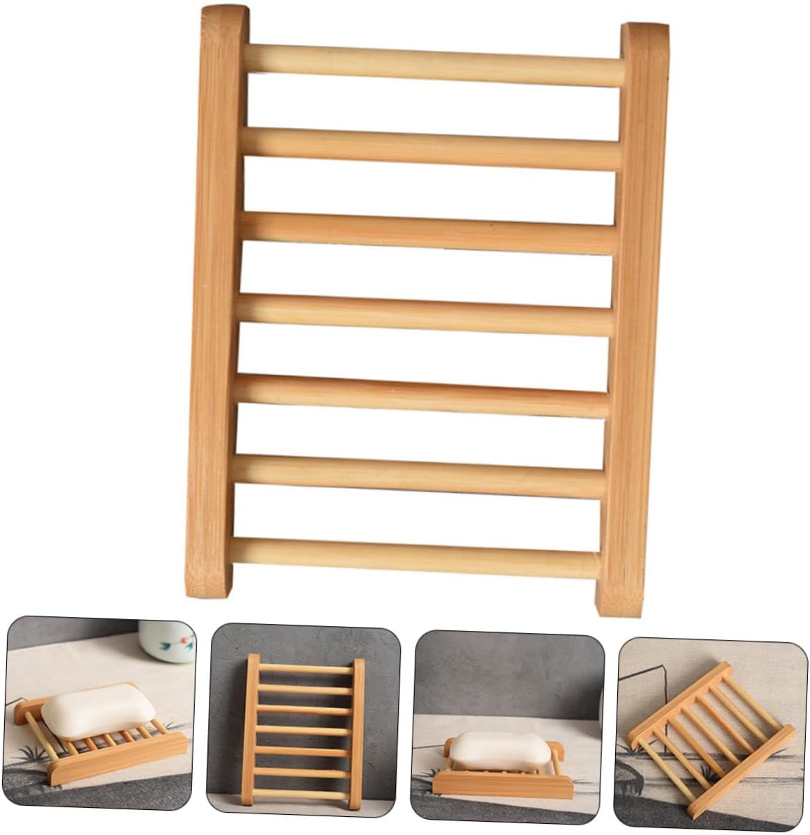 Healifty Wooden Soap Rack for Bathroom and Kitchen 1