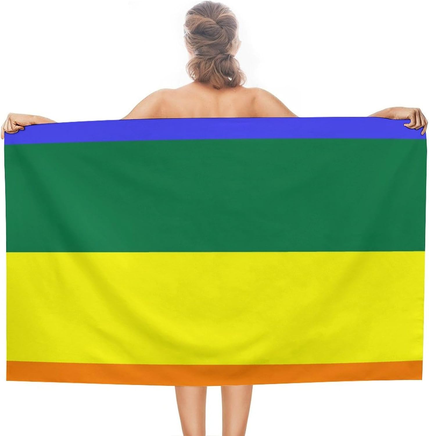 Quick Dry Oversize Bath Towel Rainbow LGBTQ Pride Flag Design