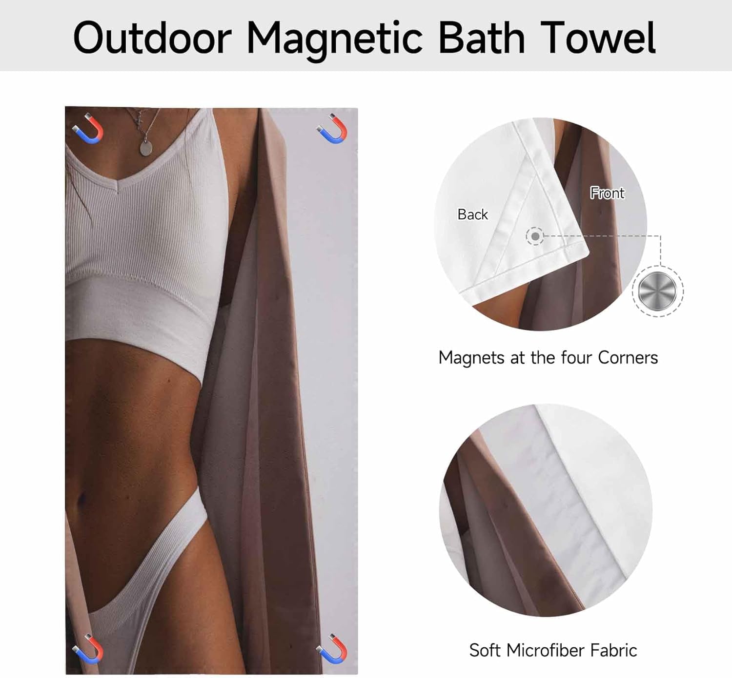 PolXmyxor Magnetic Beach Towel with Buckle 27x52