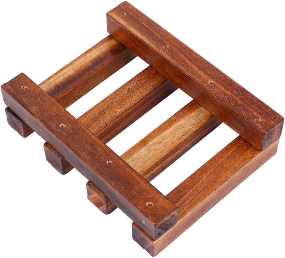 IMIKEYA Wooden Soap Dish for Bathroom Kitchen Shower