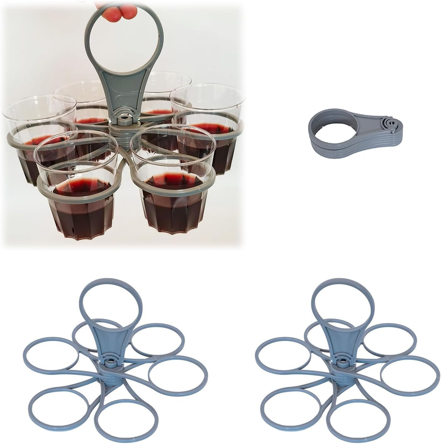 Reusable Fold Away 6-Cup Carrier with Handle 1