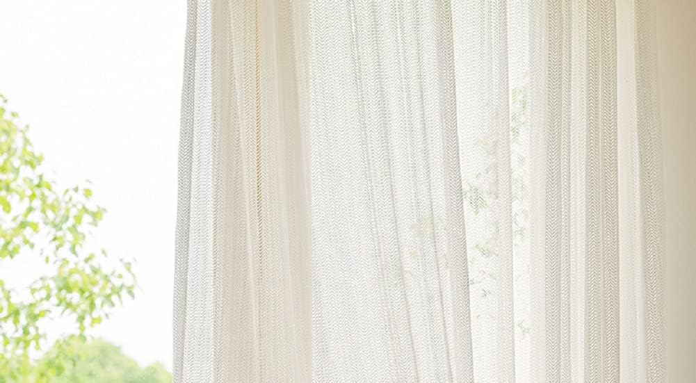 Iuokuby Light Luxury Herringbone Voile Curtains