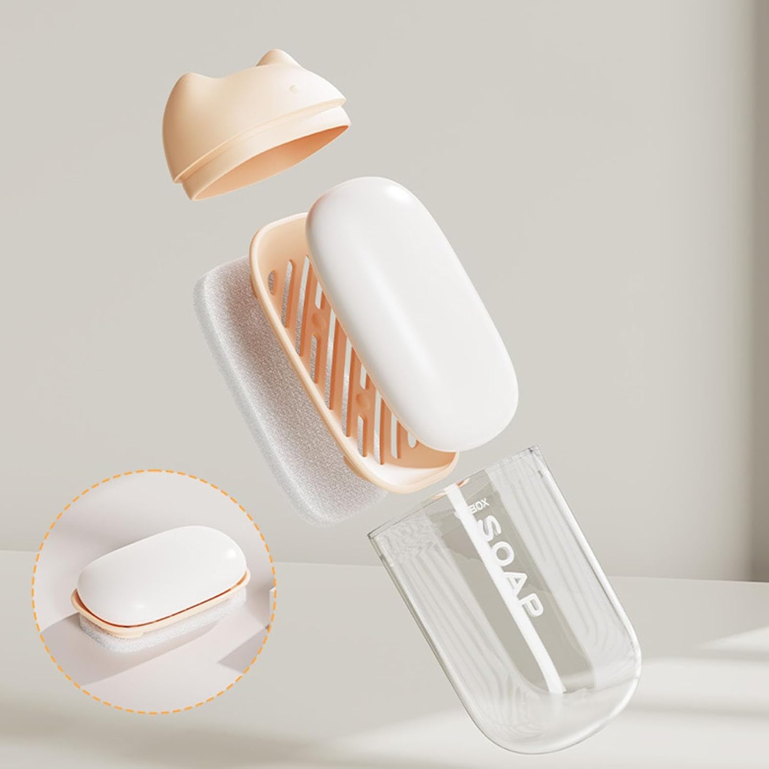 ZEXKENS Soap Holder with Leakproof Lid for Travel and Home Use