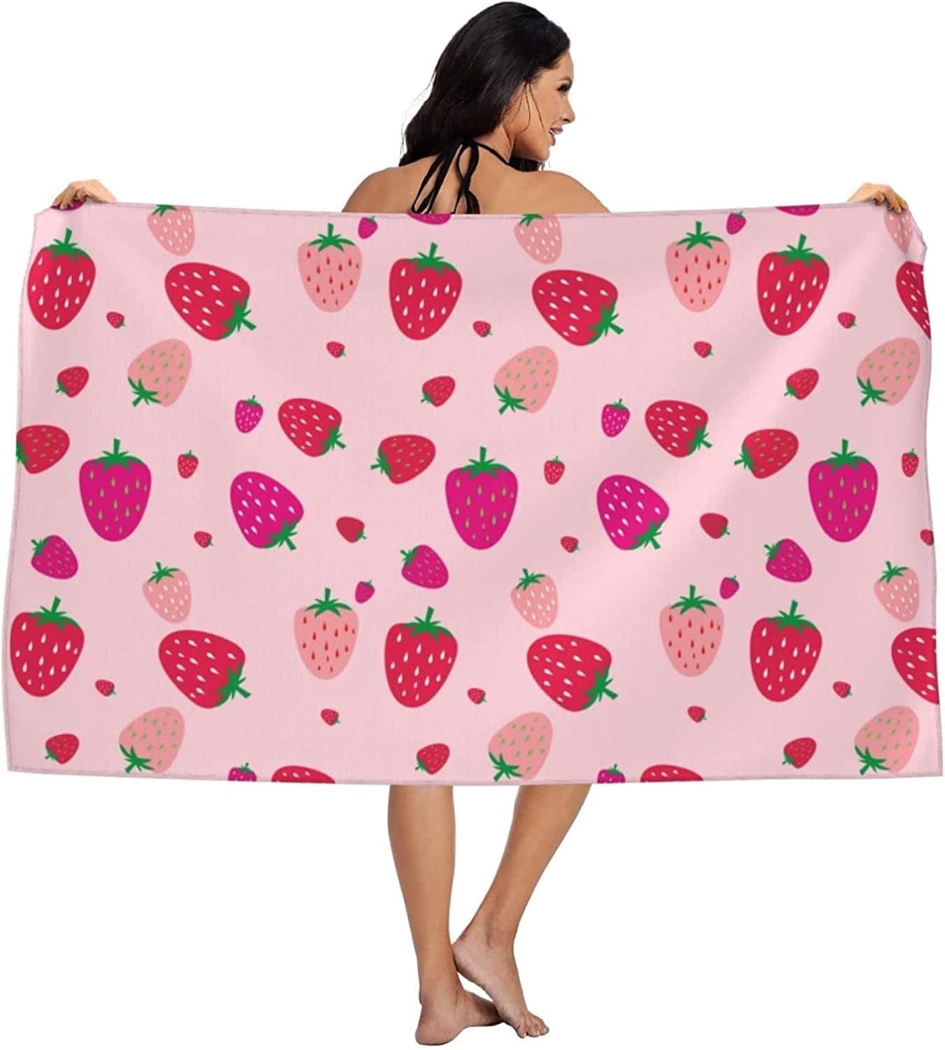 Sxakswol Strawberry Beach Towel 32x62 Inch