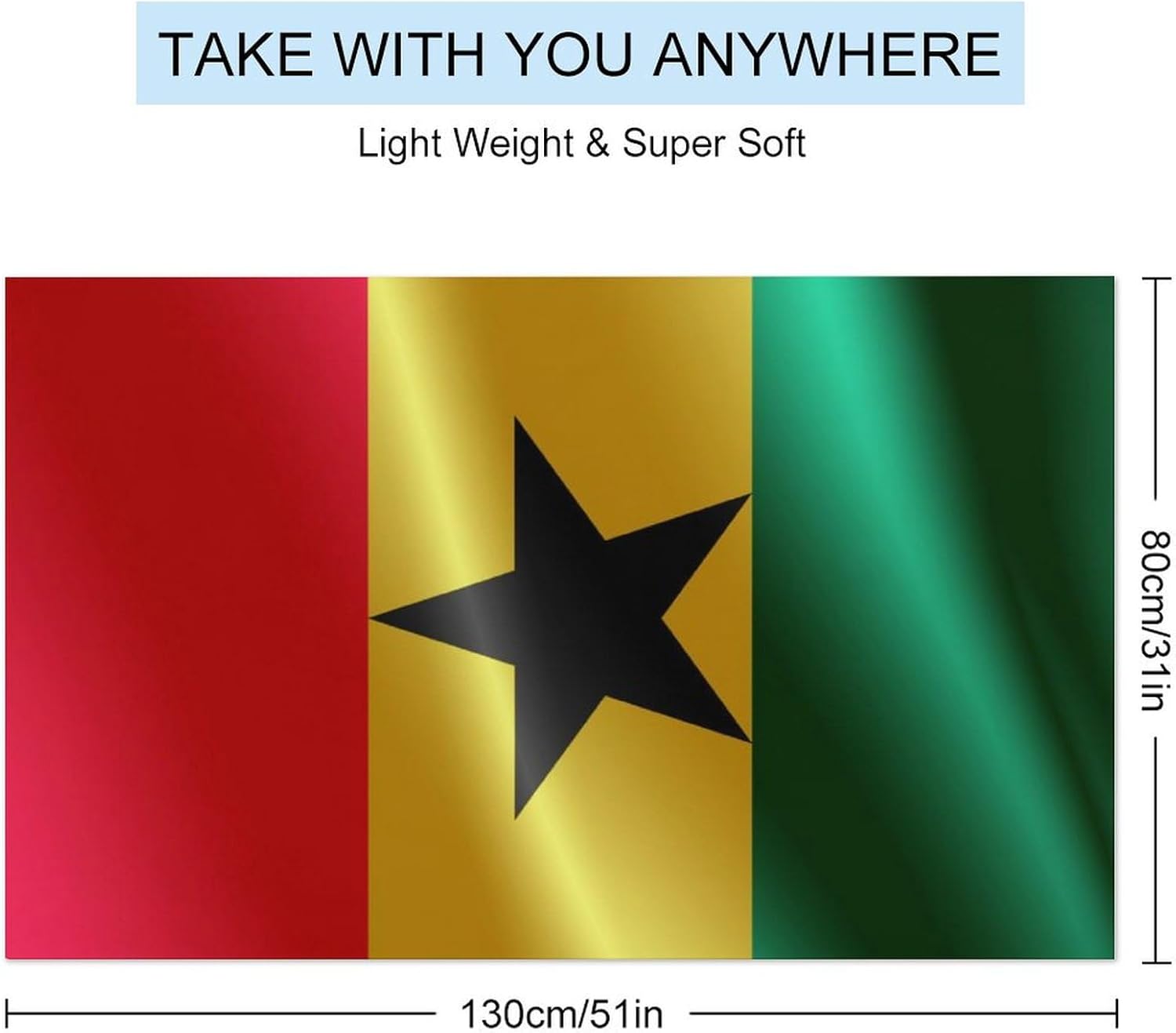 4SEE Oversize Beach Towel with Ghana Flag Design