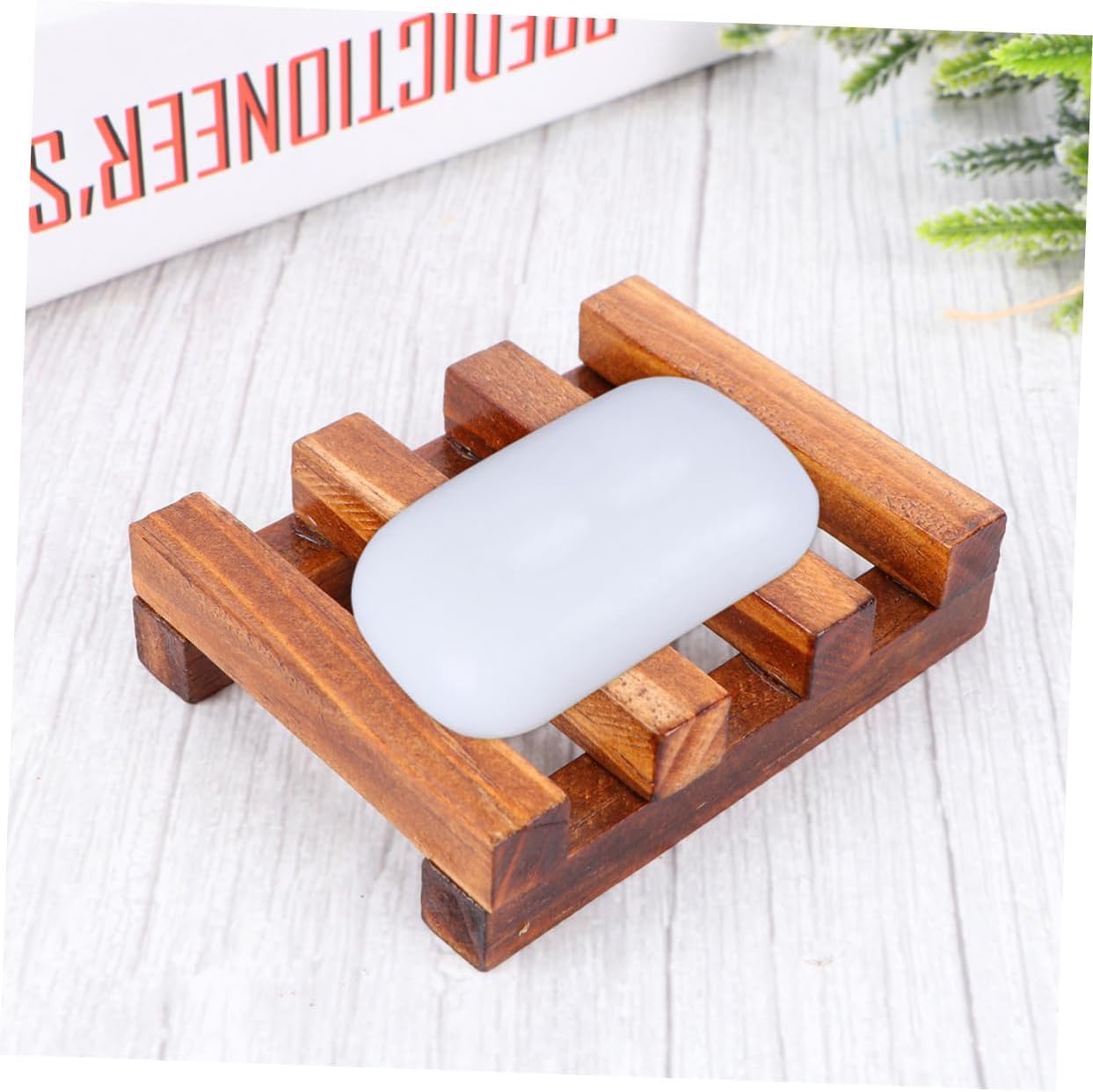 Cabilock Retro Wooden Soap Dish Holder for Shower