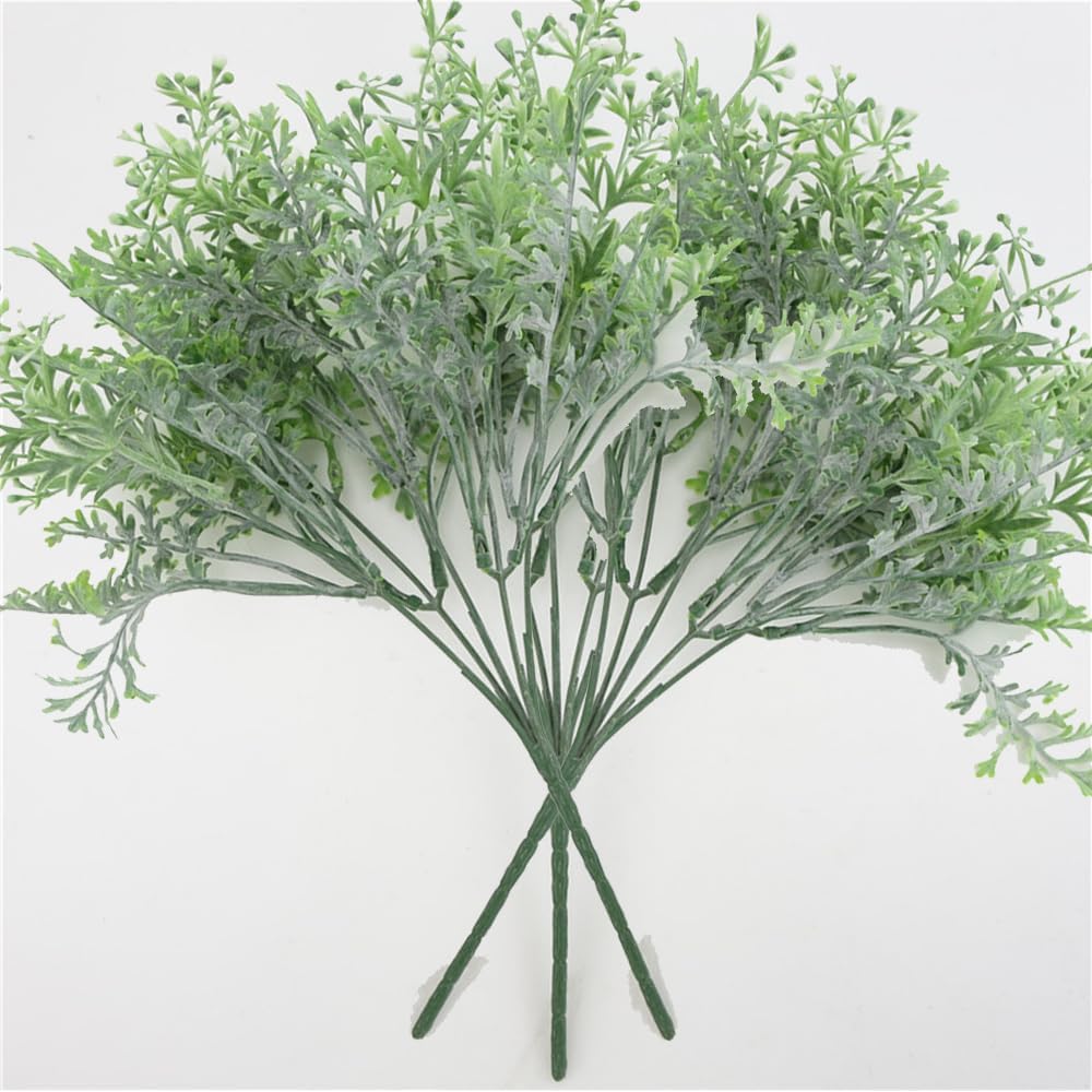 Shirfloral Frosted Pearl Artificial Grass Bushes 3Pcs