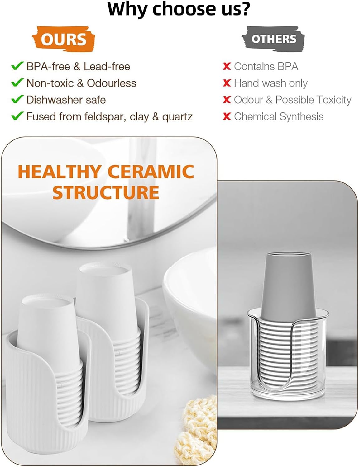 Double Bathroom Cup Holder for 3-5oz Paper Cups