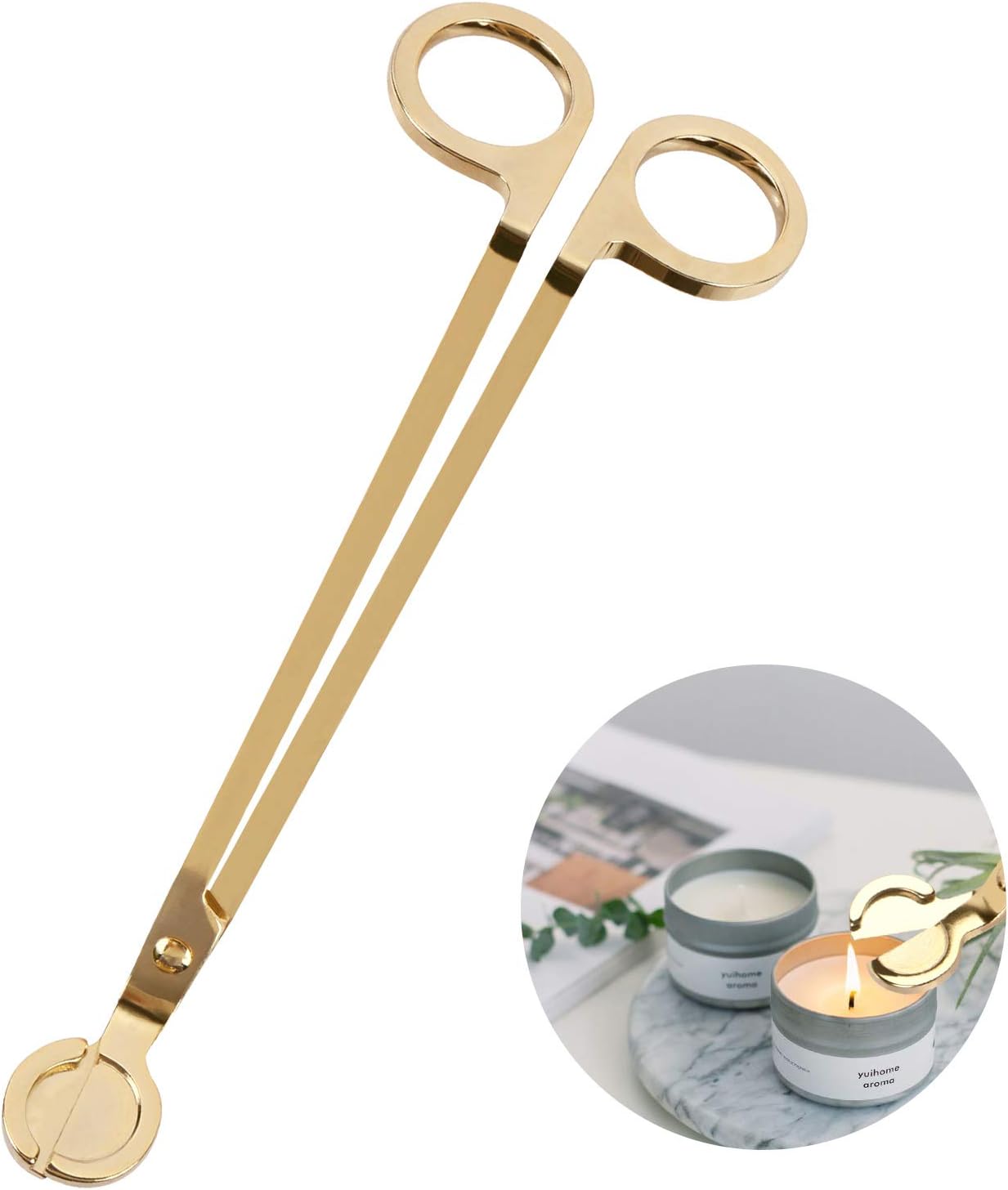 Harapu Gold Candle Wick Trimmer with Stainless Steel Clipper