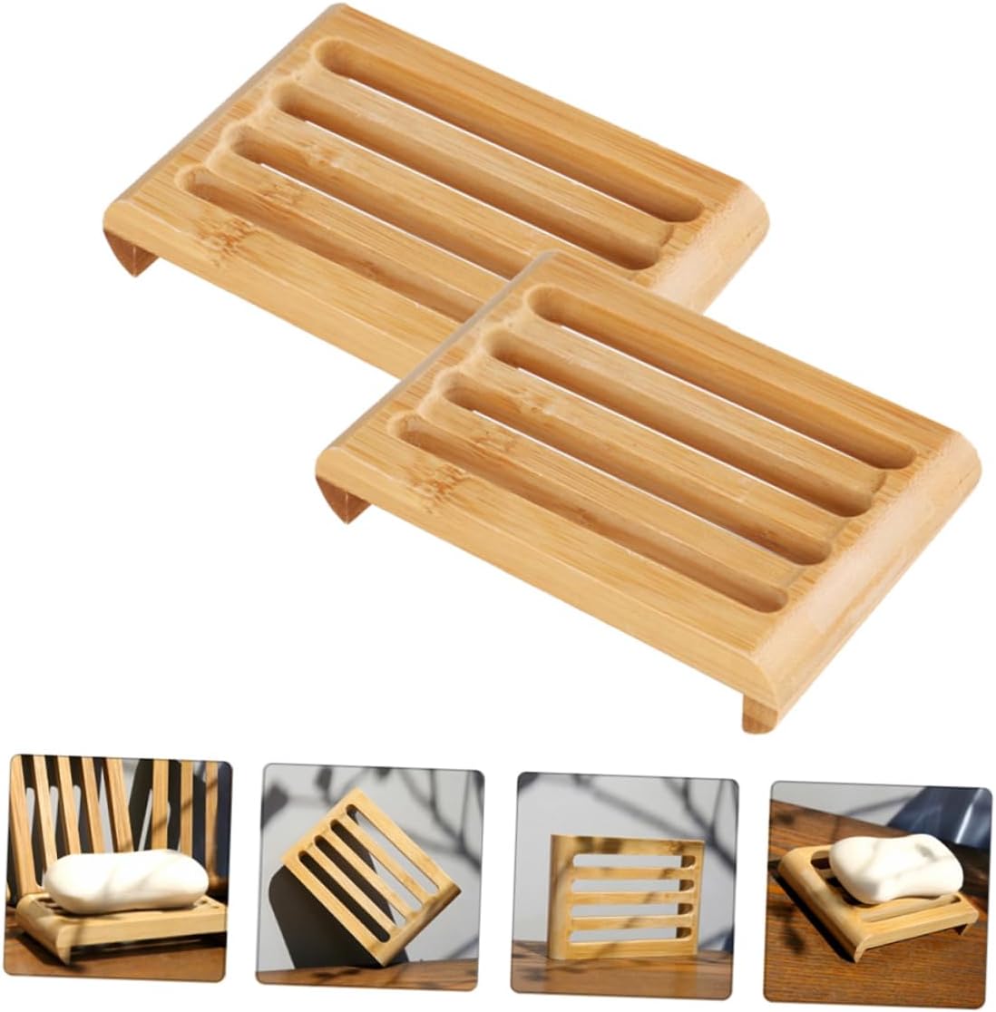 2pcs LIFKICH Soap Dish with Drain for Bathroom