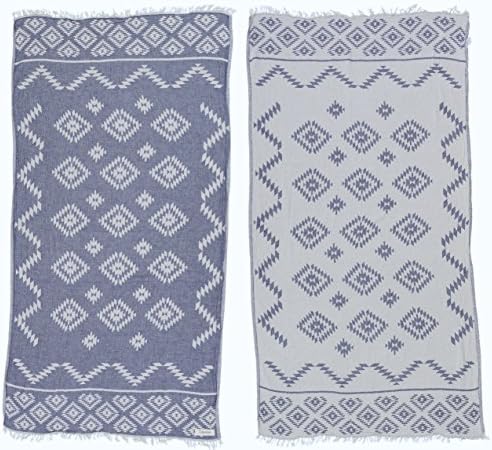 Bersuse 100 Cotton Turkish Beach Towel Set of 3