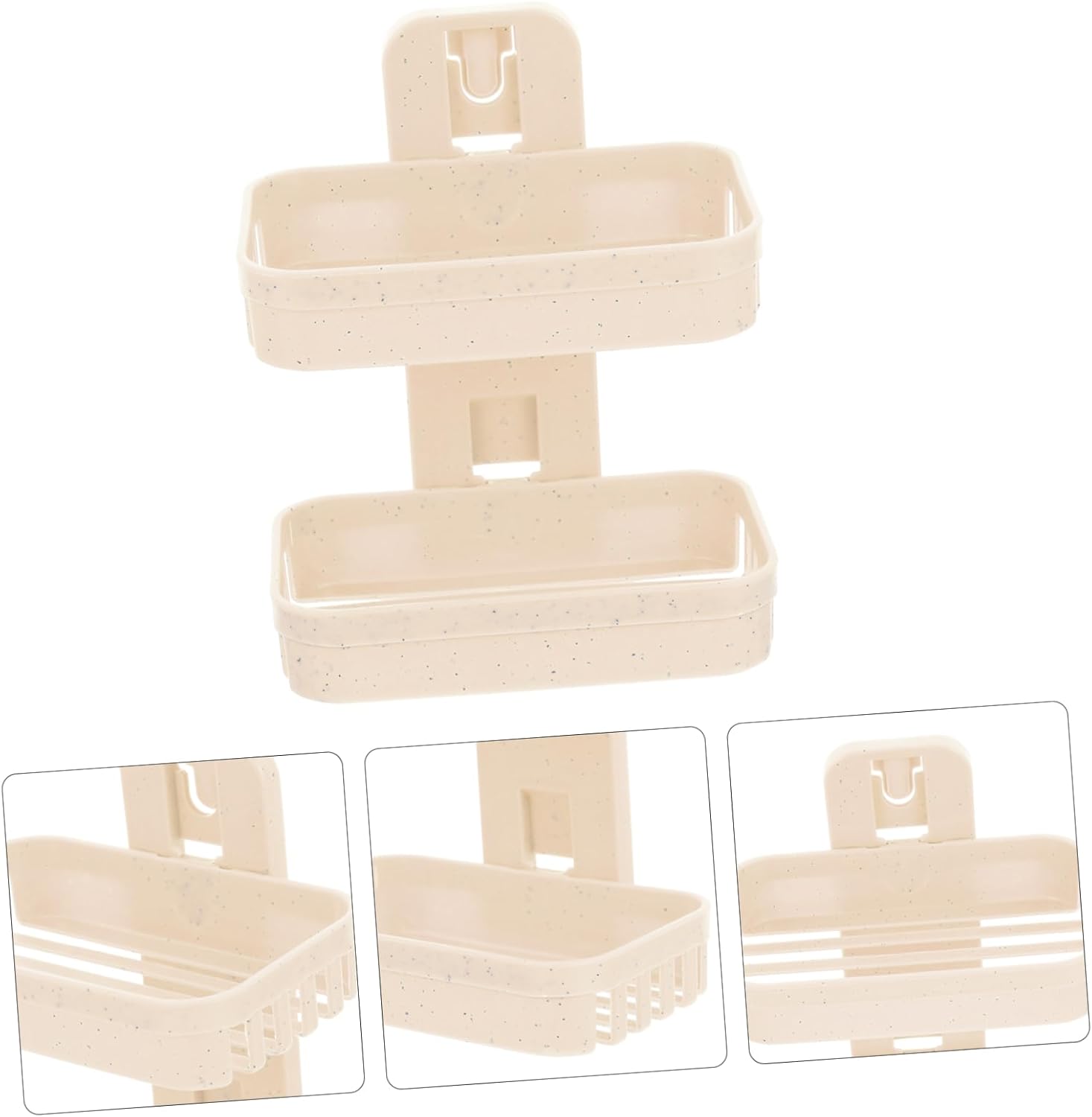 Double Layer Adhesive Soap Dish Holder for Shower Wall