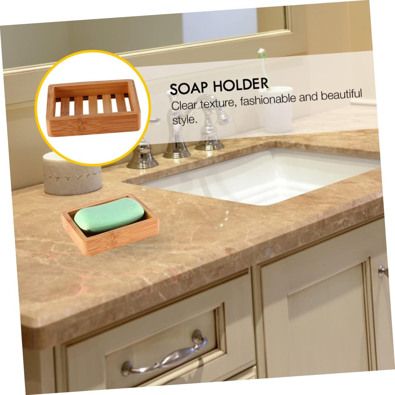 GLEAVI Wooden Soap Dish with Retro Design