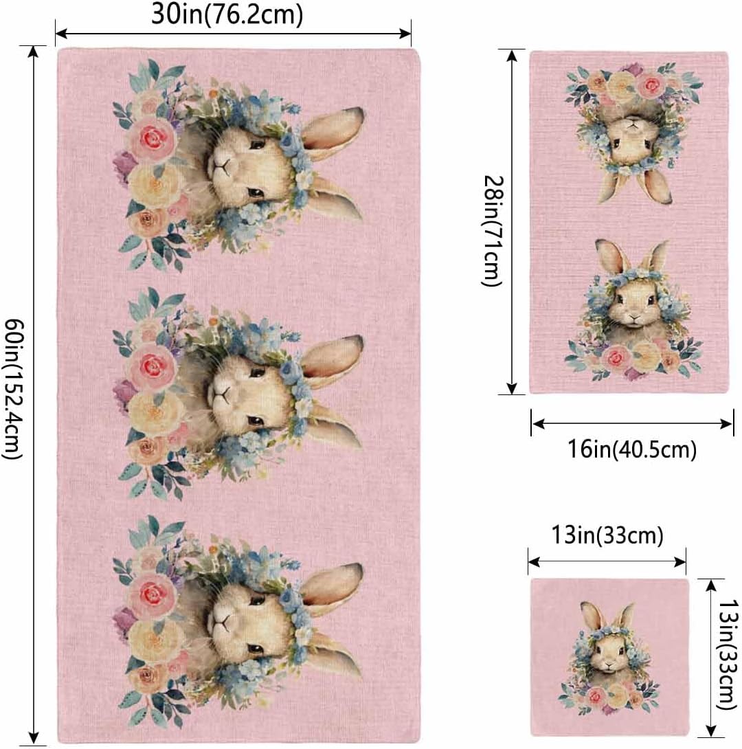 ZOE GARDEN Easter Bunny Pink Bathroom Towel Set 3-PC
