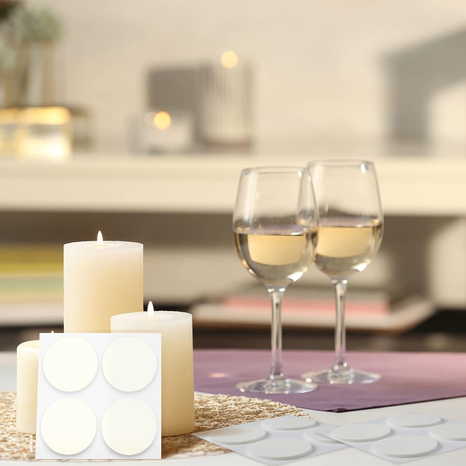 24 Pcs Taper Candle Holder Adhesive Dots for Secure Hold