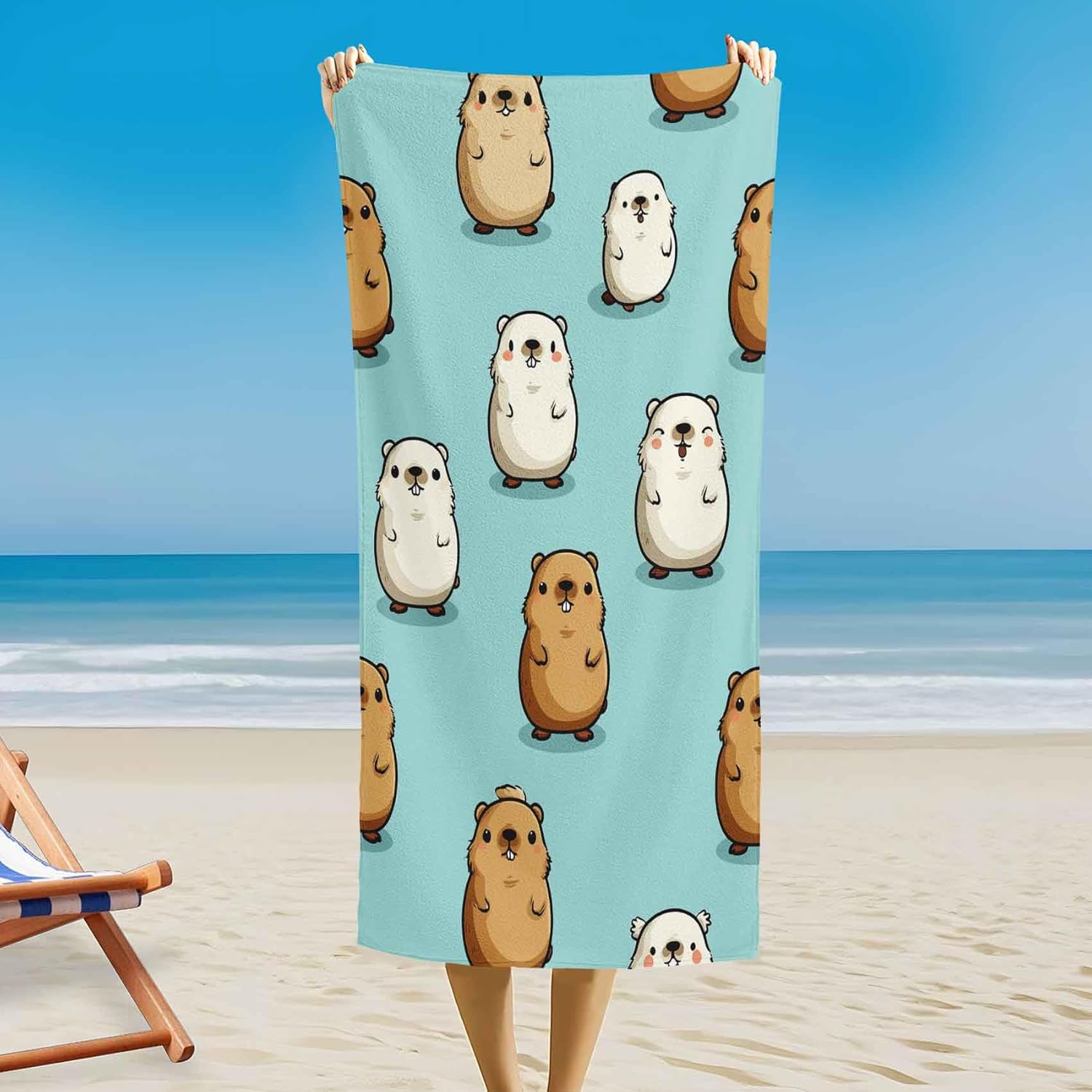Magnetic Hamster Bath Towel - Beach Camping Friendly