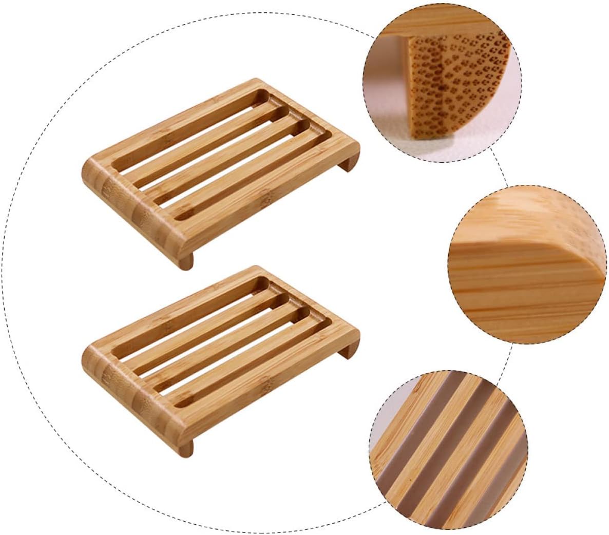 Sturdy bamboo soap holder for bathroom and shower
