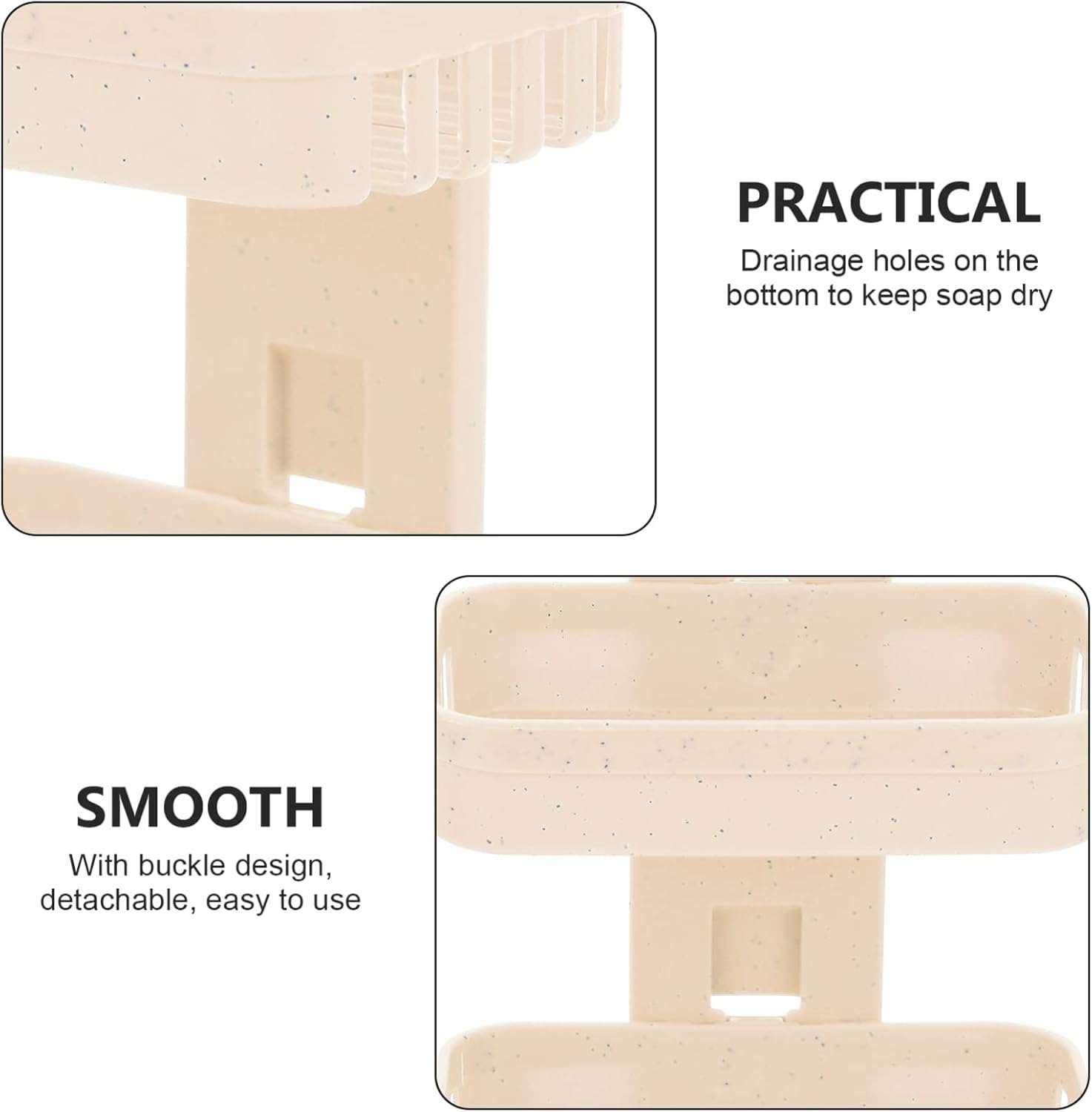 PRETYZOOM Wall Adhesive Double Layer Soap Holder