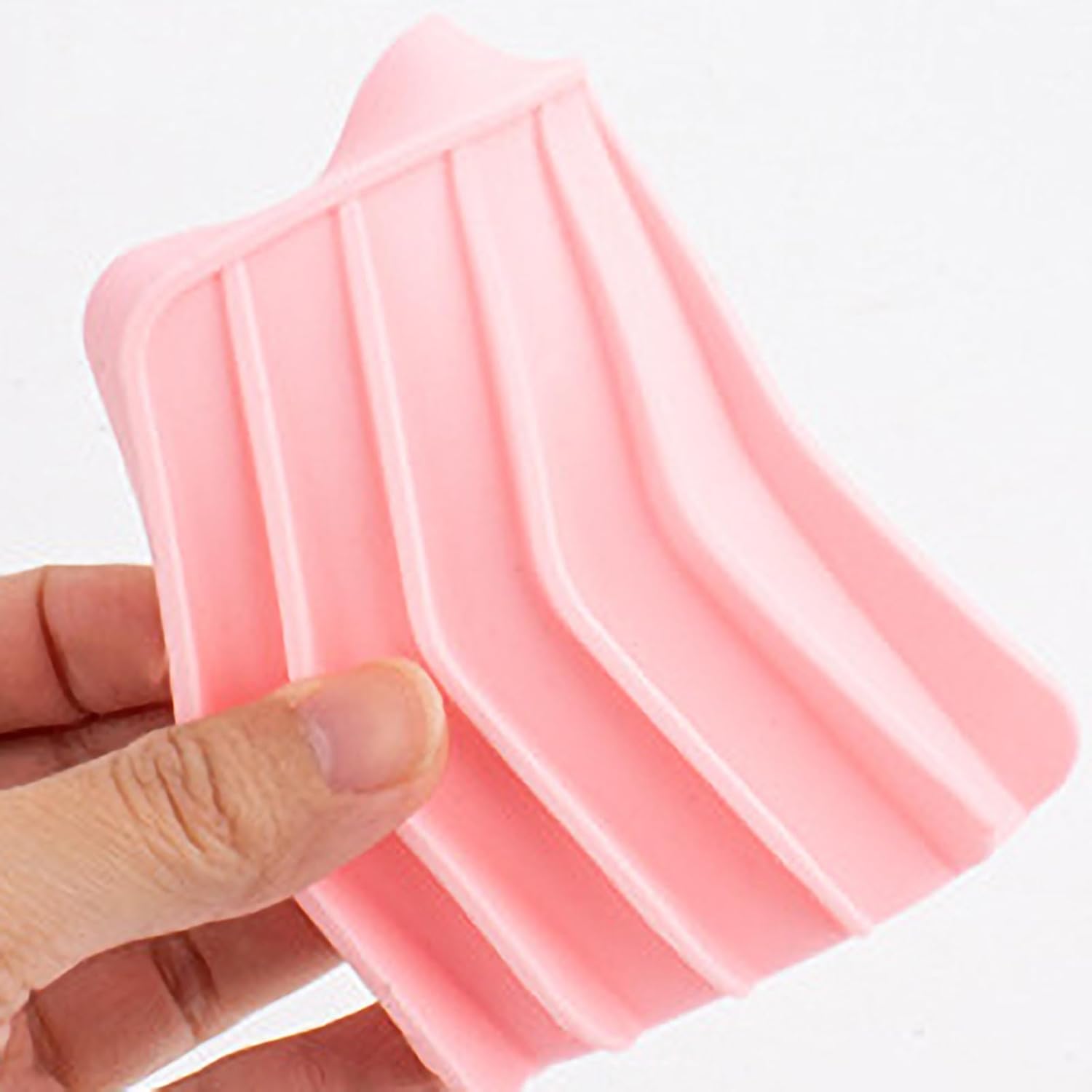 Flexible Silicone Soap Dish with Waterfall Drainage