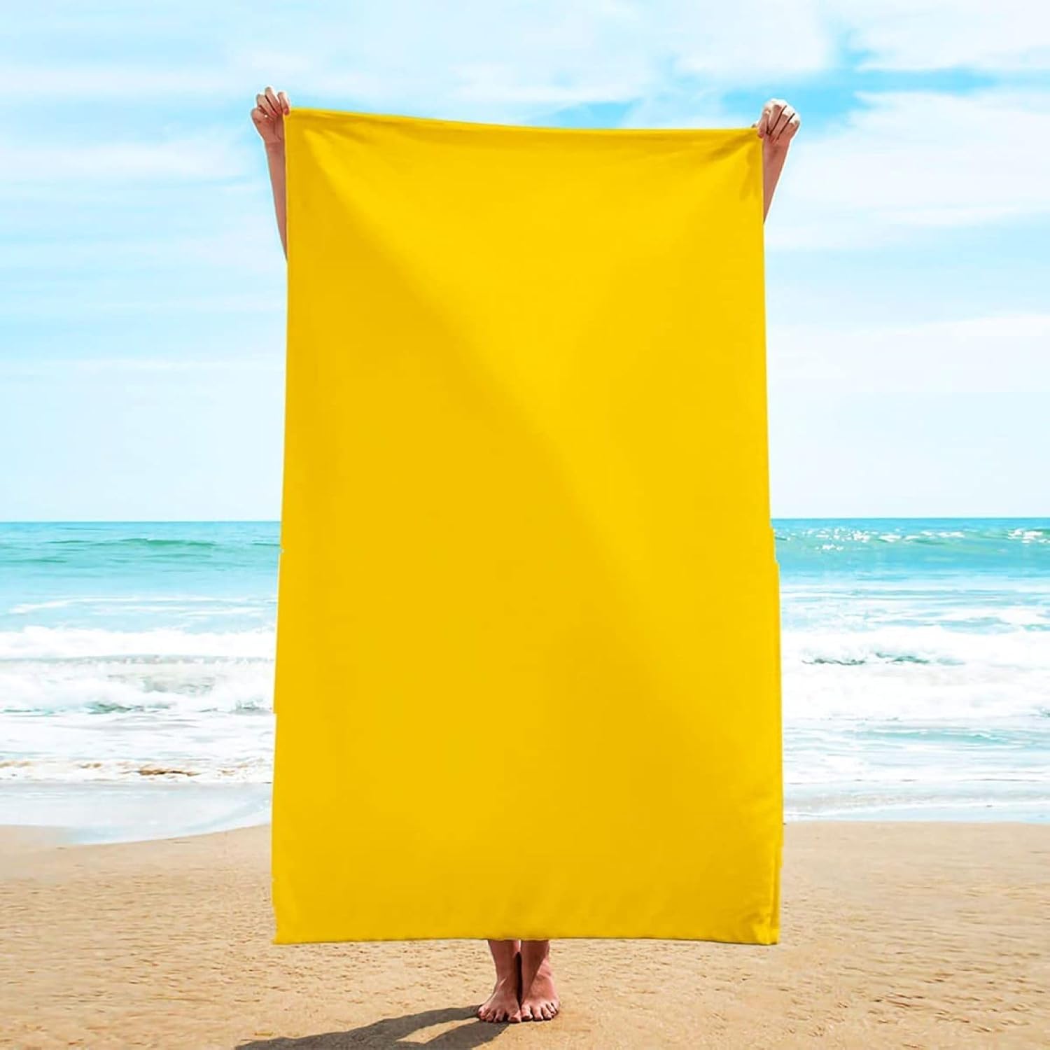 Yellow Pattern Beach Towel 28x60 Inch