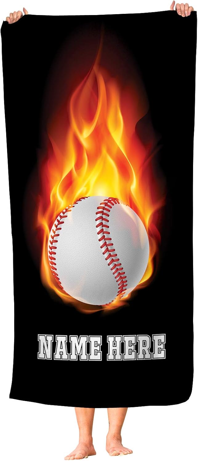 Personalized Baseball Beach Towels for Kids