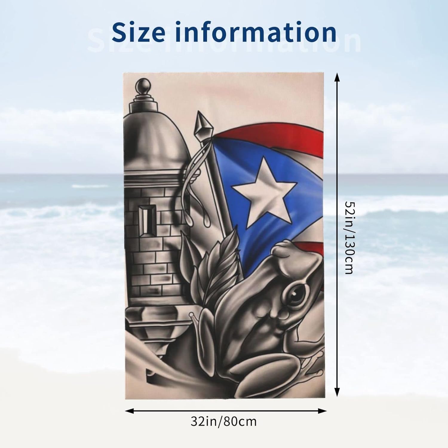 Puerto Rican Flag Microfiber Beach Towels for Kids and Adults