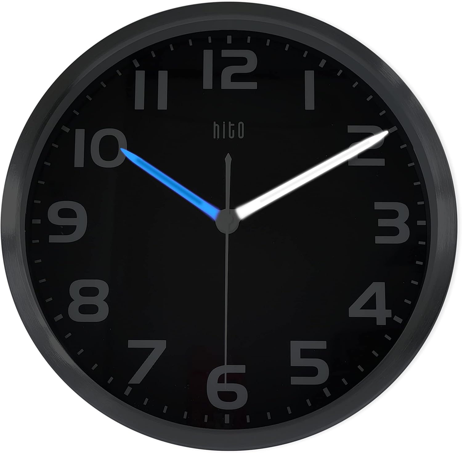 HITO 12 Inch Night Light Wall Clock with Adjustable Brightness