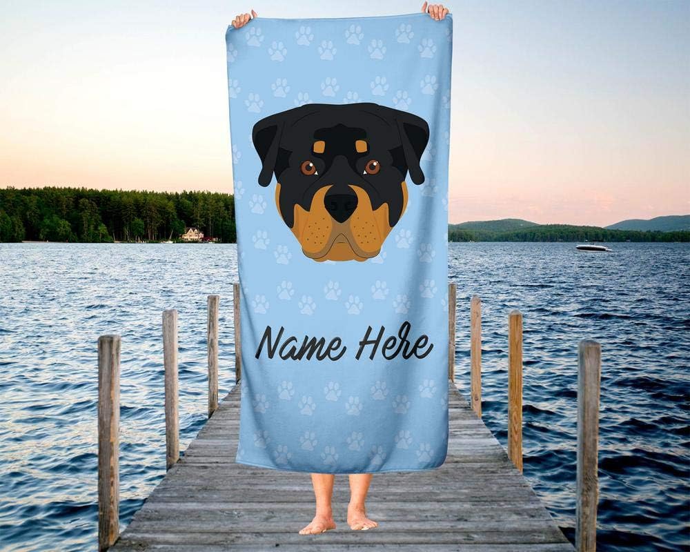 Personalized Corner Extra Large Pet Rottweiler Towel for Kids